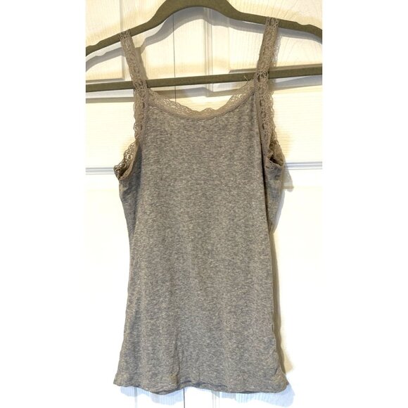 Vtg Y2K Cherokee Gray Cami Twilight Coquette Lace Trim Babydoll Tank Sz L/Girl - Picture 4 of 8